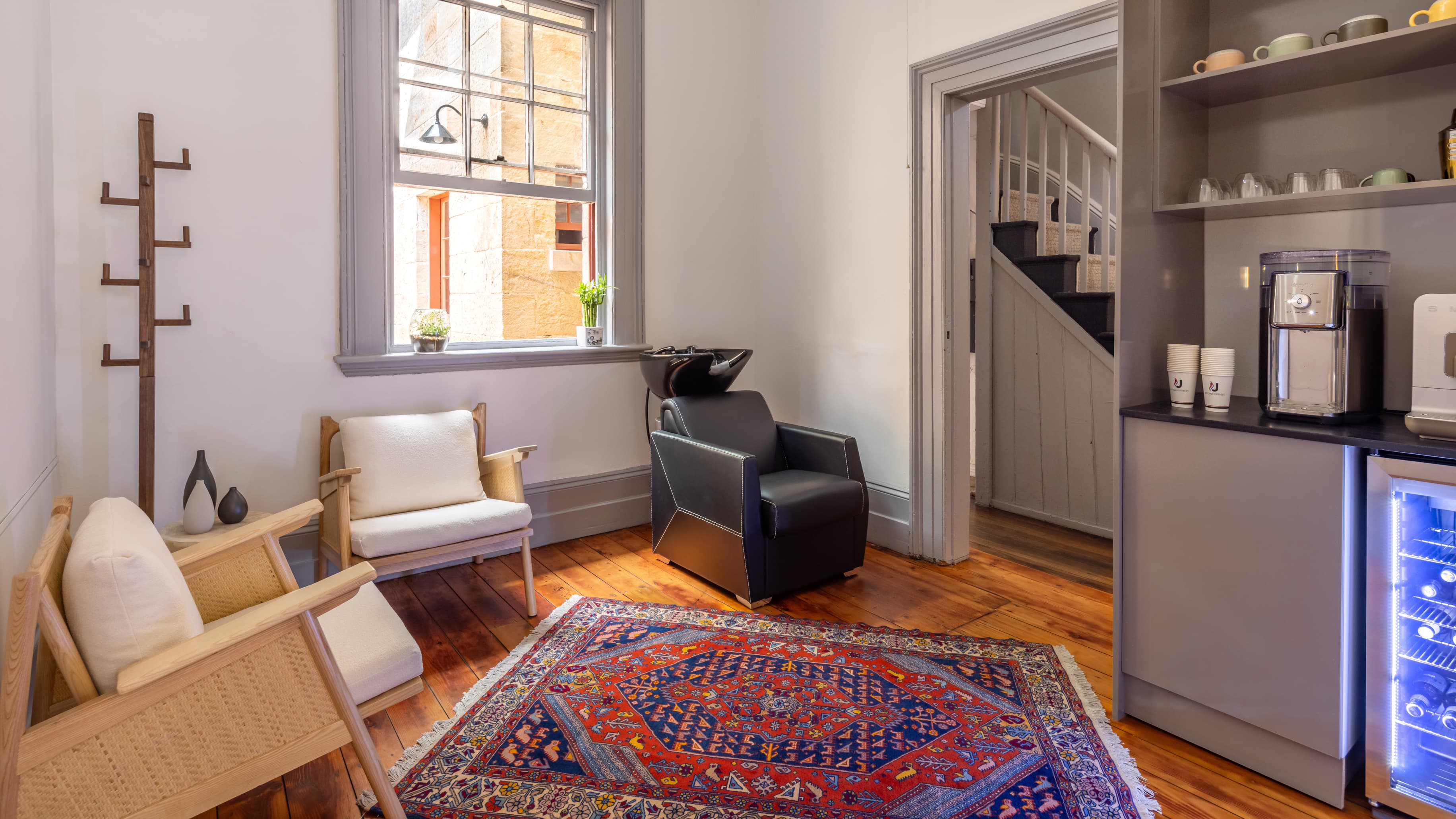 Interior of The Rocks barbershop